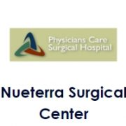 Nueterra Surgical Center logo, showing use of ScaleBlaster for reliable medical facility water care.