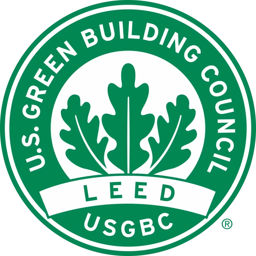 LEED certification logo showing Scale Blasters supports green building and sustainability goals.
