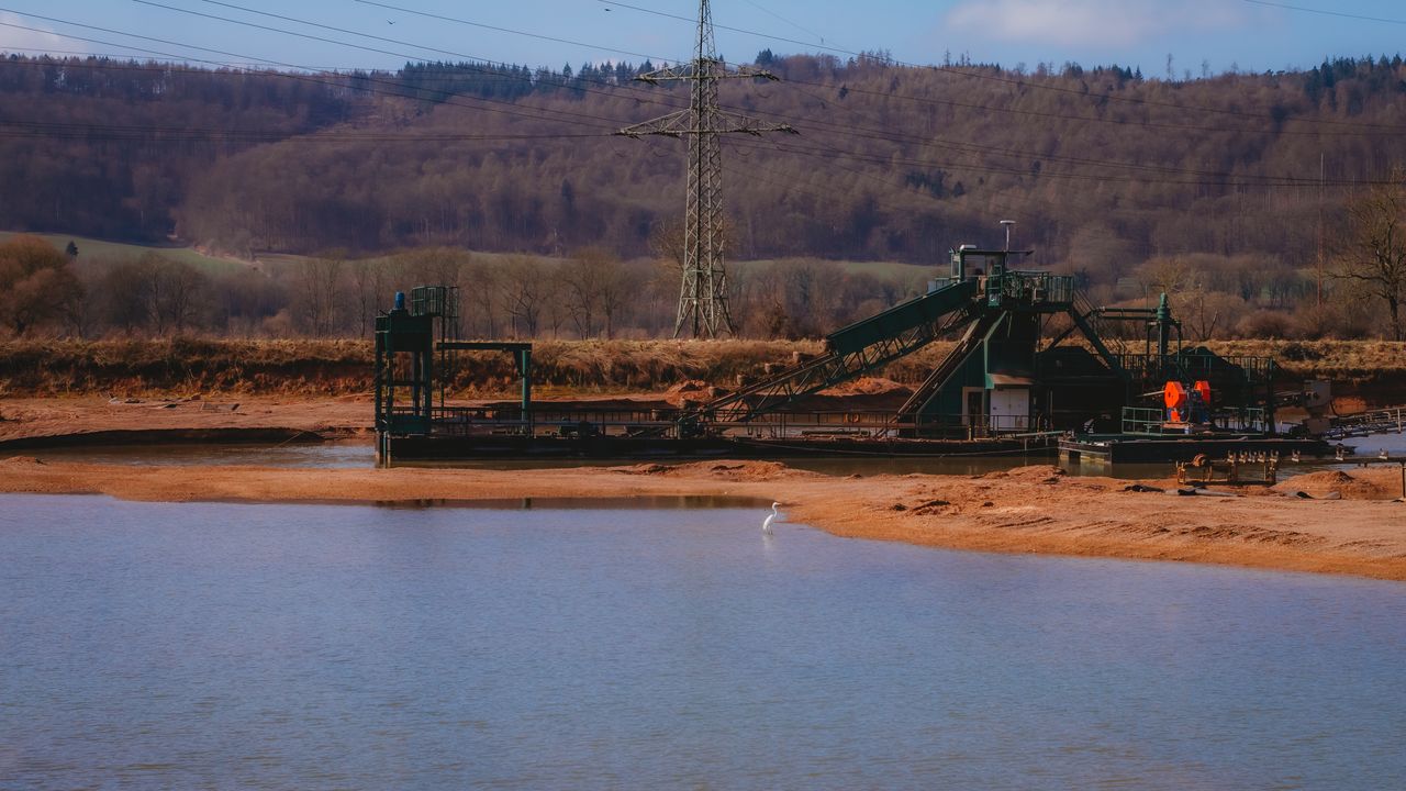 Mining operation by the water